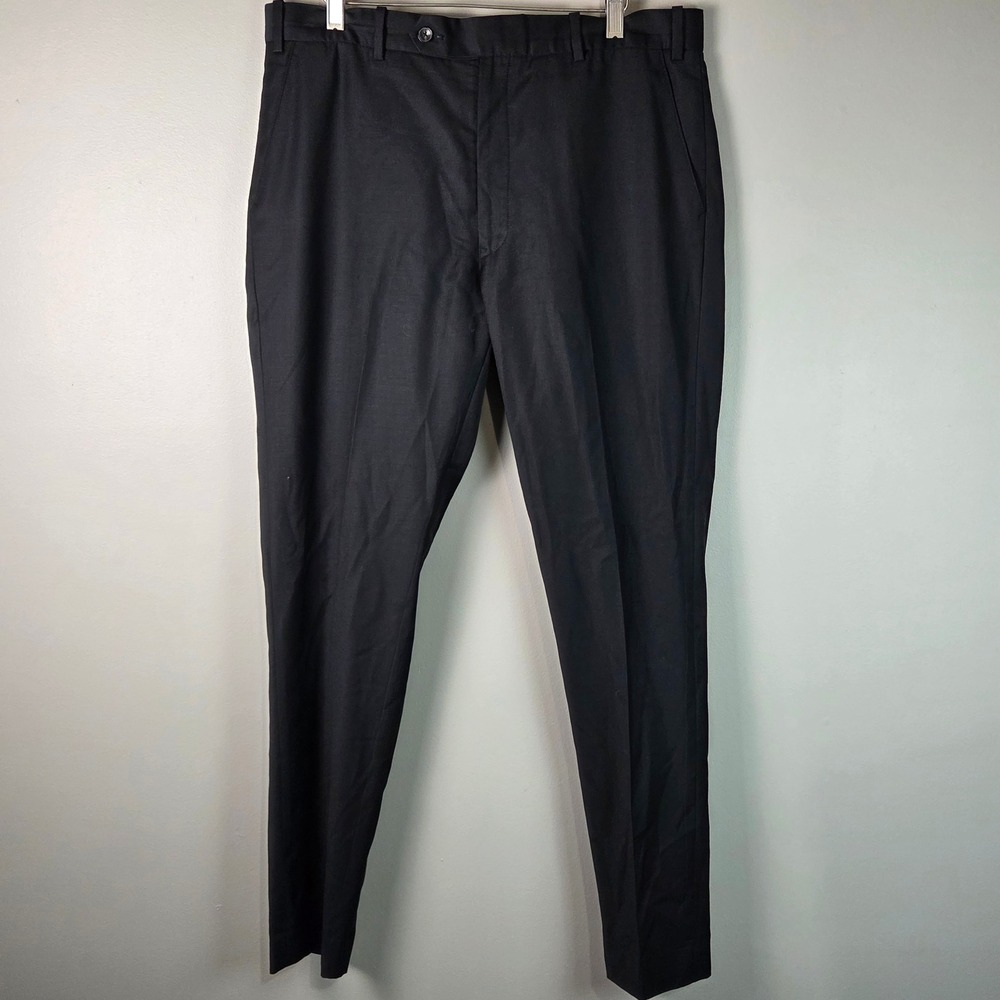 StudioSuits Bespoke Trousers Mens 35x30 Black Excellent Hand Crafted Slacks